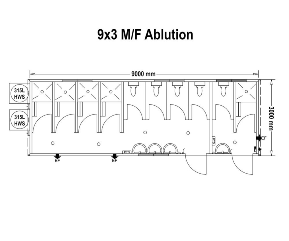 9x3 m/f ablution
